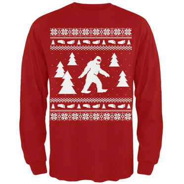 Sasquatch Ugly Christmas Sweater Forest Youth Long Sleeve T-Shirt